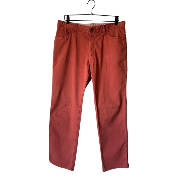 Brioni Jeans Mens 38x30 Terracotta Orange STELVIO Straight Leg Pant Luxury Italy - Picture 1 of 13